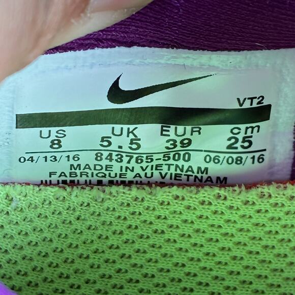 Nike LunarEpic Low Flyknit Pink Purple Running Shoes 843765-500 Women's Size 8 - Picture 9 of 10